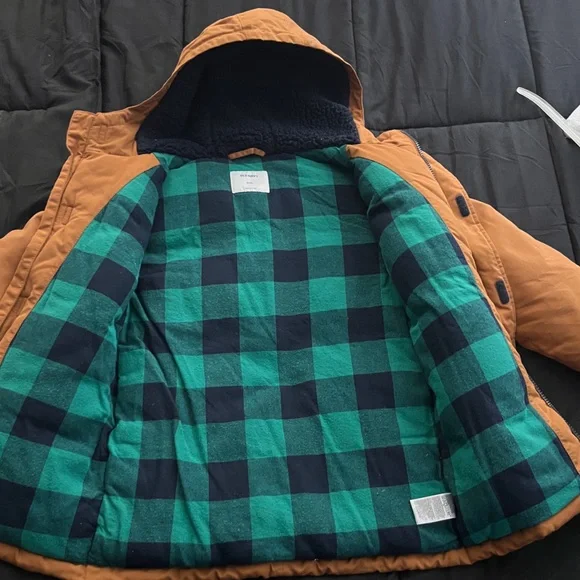 Old Navy Boy’s Brown Hooded Puffer Jacket - Picture 5 of 6